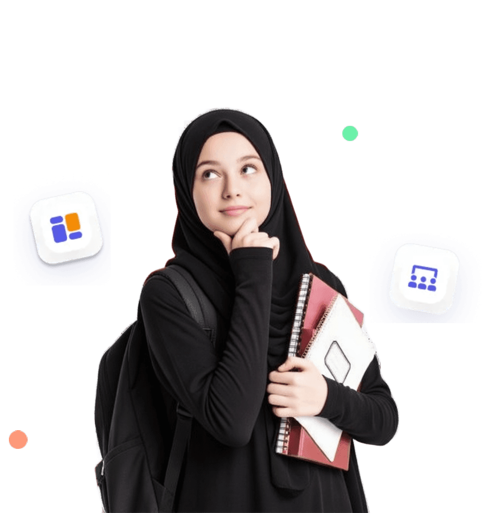 girl holding books